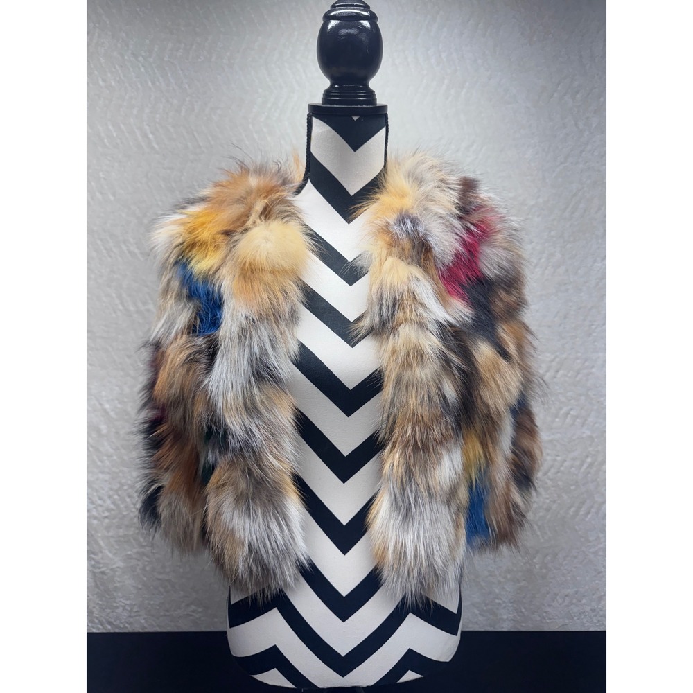 Zadig & Voltaire Deluxe Multicolor Real Fox Fur Vest Fee Deluxe L WFCL1404F